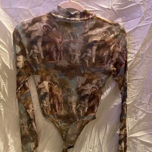 Cherub Print Mesh Body Suit- Missguided